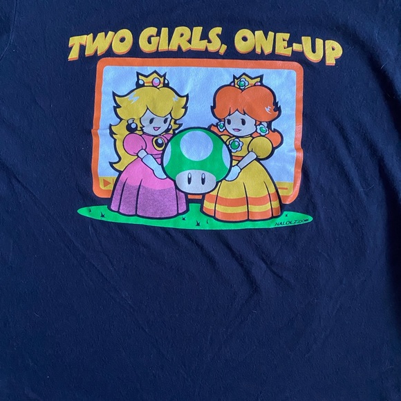 Vintage Two Girls 1 UP ROOSTER TOOTH Crop Top LG - Picture 2 of 6